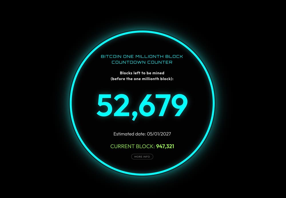 Millionth block countdown screenshot